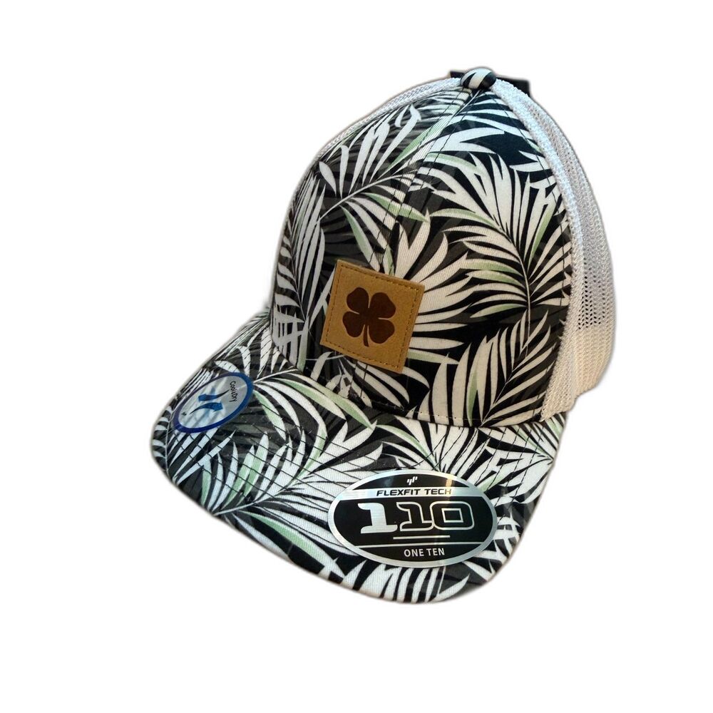 Black Clover Live Lucky 110 Snapback Hat Palm Leaf Tropical Mesh Trucker Cap NWT - Picture 2 of 8